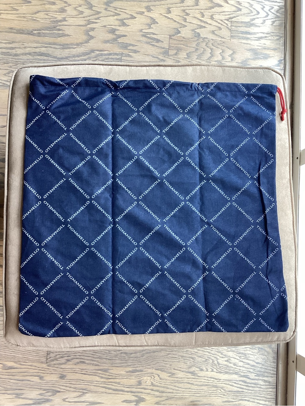 Tignanello Navy Logo Dust Bag with Red Drawstring